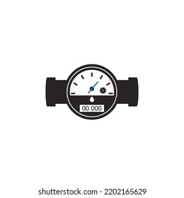 icono del medidor de agua. plantilla de logotipo de ilustración vectorial.