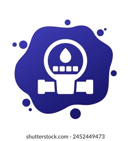 water meter icon, vector pictogram