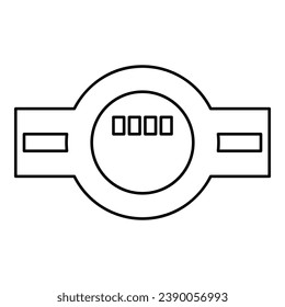 Water meter measuring sanitary equipment contour outline line icon black color vector illustration image thin flat style