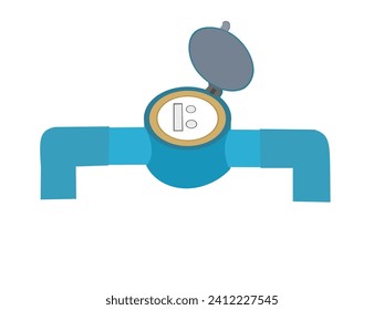 Water meter on white background.