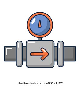Water meter pipe icon. Cartoon illustration of water meter pipe vector icon for web design