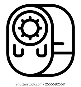 Water meter with settings icon representing control, usage, plumbing, and consumption measurement