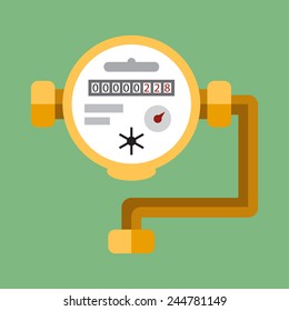 Water Meter. Vector Flat Icon