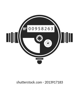 Water meter vector icon.Black vector icon isolated on white background water meter .