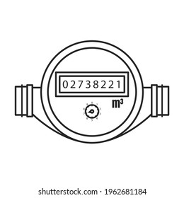 Water meter vector icon.Outline vector icon isolated on white background water meter .