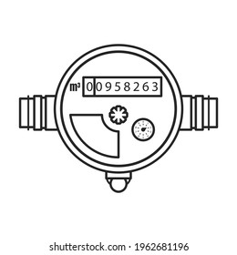 Water meter vector icon.Outline vector icon isolated on white background water meter .