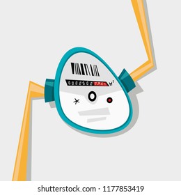 Water meter. Vector illustration of a water meter in cartoon style.