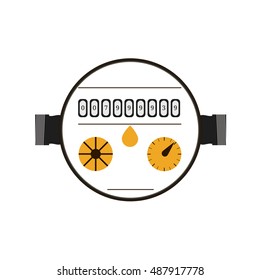 Water meter. Vector illustration of watermeter on white background.