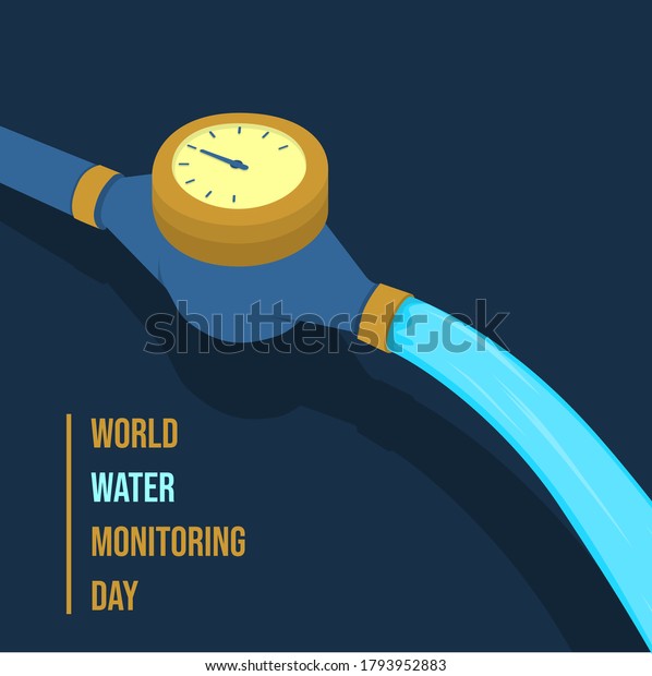 Water meter vector illustration for World Water\
Monitoring Day design.