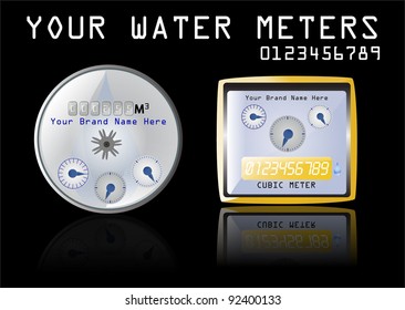 Water Meters Vector, isolated, eps10