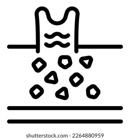 Water microplastics pollution icon outline vector. Ground food. Ocean plastic
