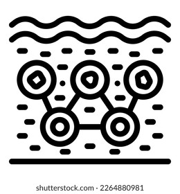 Water microplastics pollution icon outline vector. Ground food. Sea ocean