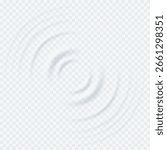 Water, milk, cream waves background. Top view of circular ripples of white cream. Transparent radar waves or signal ripple. Abstract vector illustration.
