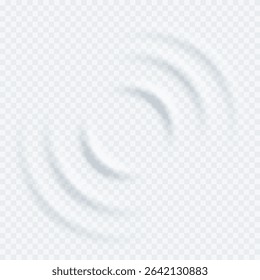 Water, milk, cream waves background. Top view of circular ripples of white cream. Transparent radar waves or signal ripple. Abstract vector illustration.