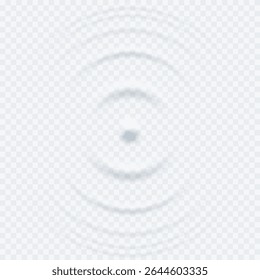 Water, milk, cream waves background. Top view of circular ripples of white cream. Transparent radar waves or signal ripple. Abstract vector illustration.