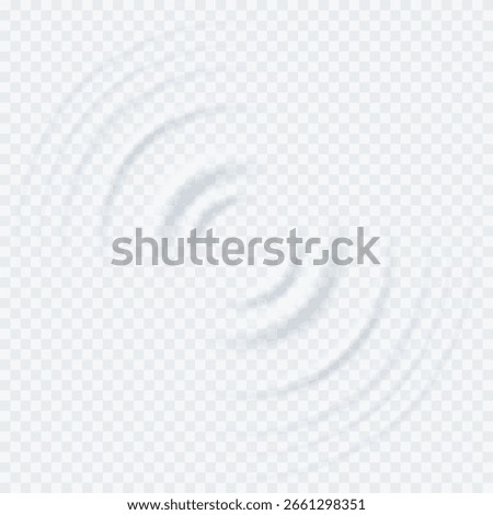 Water, milk, cream waves background. Top view of circular ripples of white cream. Transparent radar waves or signal ripple. Abstract vector illustration.