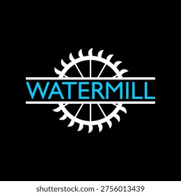 Water Mill icon isolated on black background