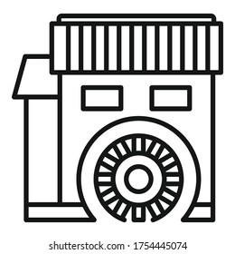 Water mill icon. Outline water mill vector icon for web design isolated on white background