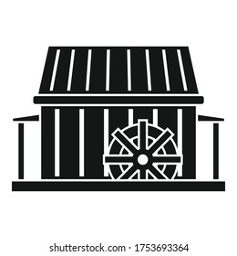 Water mill icon. Simple illustration of water mill vector icon for web design isolated on white background