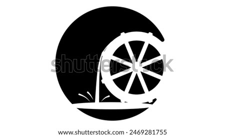 Water Mill logo, black isolated silhouette