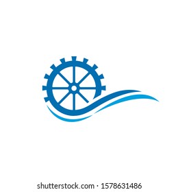 Water Mill Logo Vector Icon Concept Illustration Design  