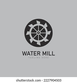 Water mill logo vector icon concept illustration design