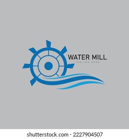 Water mill logo vector icon concept illustration design