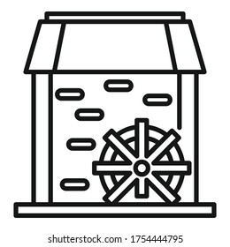 Water mill tower icon. Outline water mill tower vector icon for web design isolated on white background