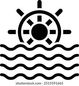 Ilustración de diseño de icono de Vector de molino de agua
