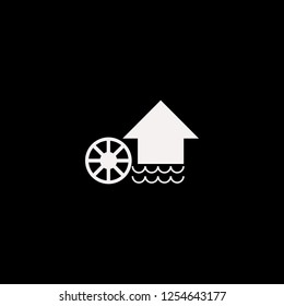 Water mill vector icon. flat Water mill design. Water mill illustration for graphic 