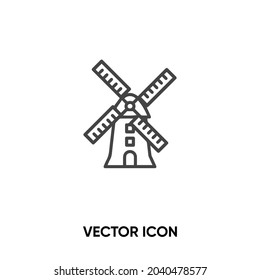 Water mill vector icon. Modern, simple flat vector illustration for website or mobile app.Farm symbol, logo illustration. Pixel perfect vector graphics	