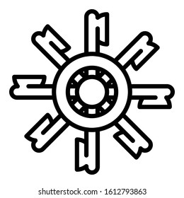Water mill wheel icon. Outline water mill wheel vector icon for web design isolated on white background