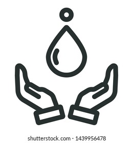 water - minimal line web icon. simple vector illustration. concept for infographic, website or app.
