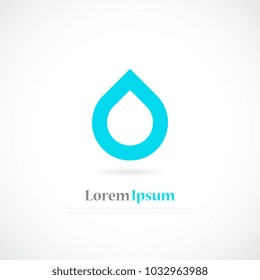 Water minimalistic vector logo illustration isolated on white background