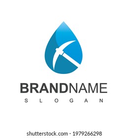 Design-Vorlage für das Wasserbergwerk-Logo