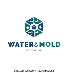 Water  Mold Restoration Icon Logo Design Inspiration