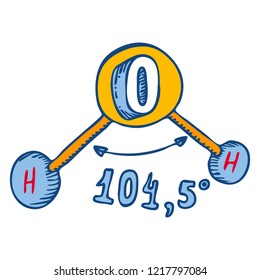 Water molecule angle icon. Hand drawn illustration of water molecule angle vector icon for web design