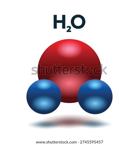 Water molecule. Bonding oxygen and hydrogen icon vector illustration