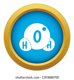 Water molecule icon blue vector isolated on white background for any design