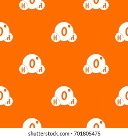 Water molecule pattern repeat seamless in orange color for any design. Vector geometric illustration