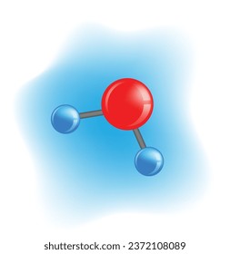 Ilustración Multidimensional Realista De Moléculas De Agua. Fórmula química del arte vector del agua