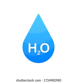 Water molecule. Structure of the water molecule H2O. Vector stock illustration.