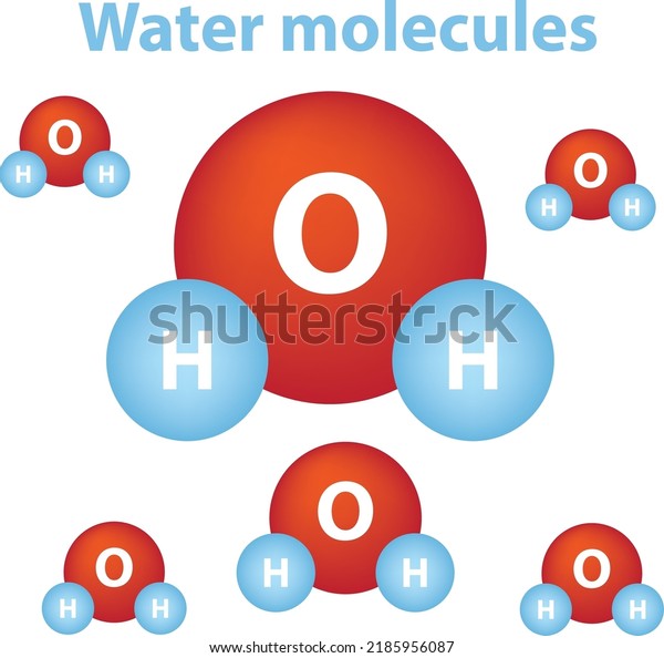 Water Molecules Chemistry Water Elements Stock Vector (Royalty Free) 2185956087 Shutterstock