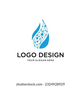 Water Molekul Tech Creative Logo Design Vector