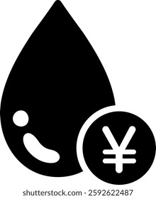 Water and Money isolated vector icon