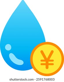 Water and Money isolated vector illustration