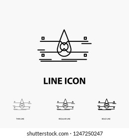 water, Monitoring, Clean, Safety, smart city Icon in Thin, Regular and Bold Line Style. Vector illustration