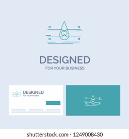 water, Monitoring, Clean, Safety, smart city Business Logo Line Icon Symbol for your business. Turquoise Business Cards with Brand logo template