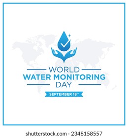 Water monitoring day greetings vector.