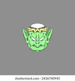 Water monster kappa head design from japanese stories color
